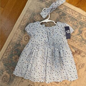 Baby B'gosh Blue Floral Sundress with Headband